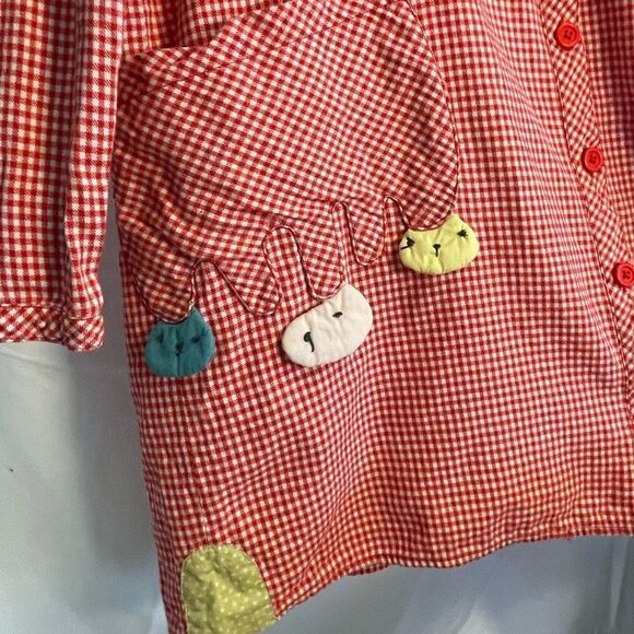 À La Sha Hooded Red Gingham Tunic - Picture 4 of 5